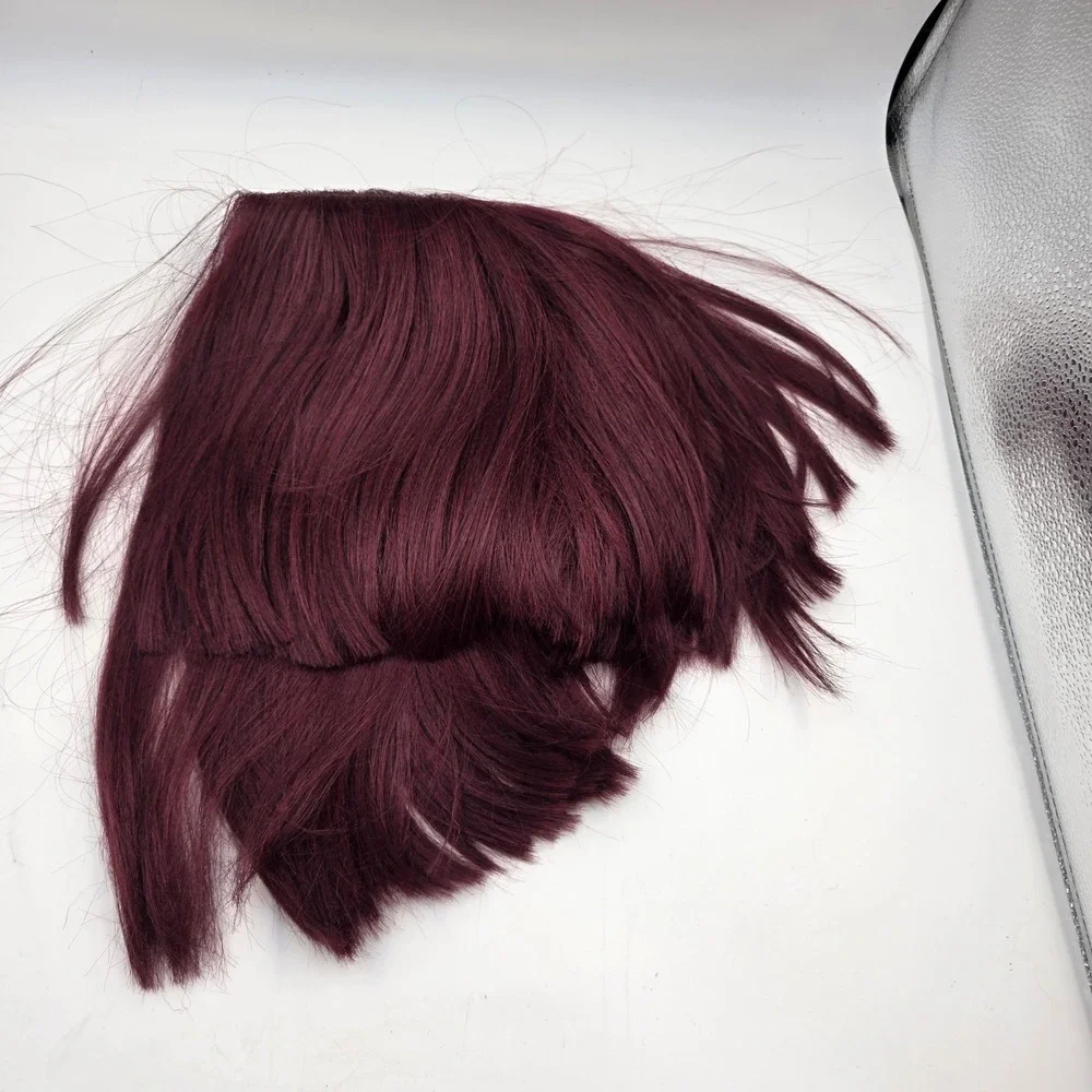 Bobbi Boss Premium Synthetic Lace Front Wig Burgundy Wine Red Short Layered Bob